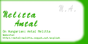 melitta antal business card
